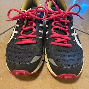 Asics Black and Red Athletic Sneakers